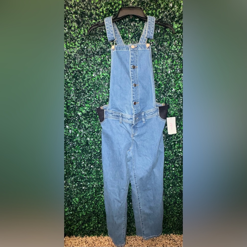 Isabel Maternity by Ingrid & Isabel Strapless Denim Overalls - Blue - Picture 4 of 7
